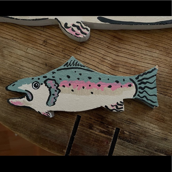 Hand Painted Trout Decorations - Picture 2 of 7